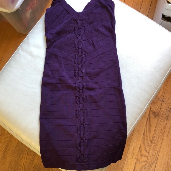 Karen Millen purple body-con midi with braid design on front - Picture 2 of 10